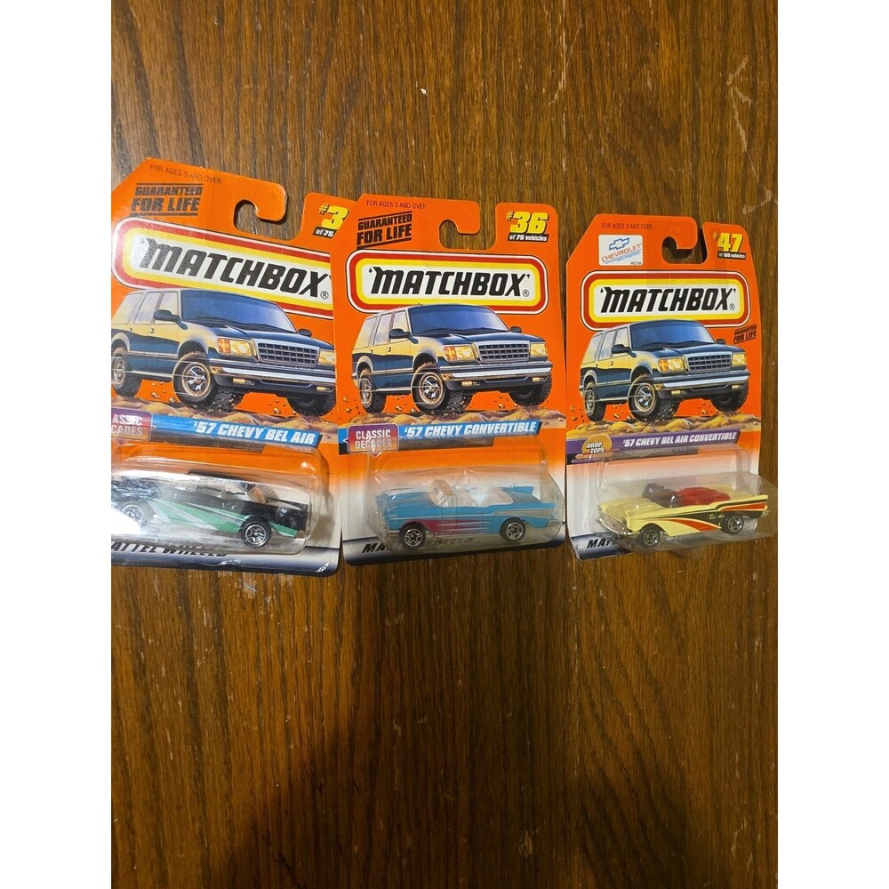 3 Matchbox 1998 And 1999 Series 5 & 10, 57 Chevy Bel Air, Convert, Bel Air Conv
